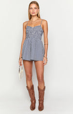 Heidi Navy Gingham Playsuit Image