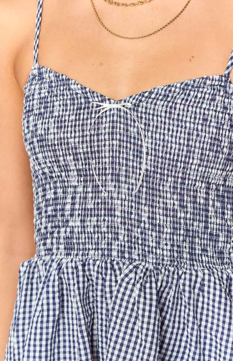 Heidi Navy Gingham Playsuit Image