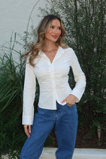 Helen White Fitted Long Sleeve Shirt