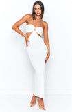 Hendry White Knit Strapless Midi Dress Image