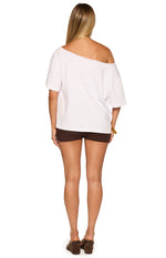 Henrie White Off Shoulder Boxy Tee Image