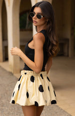 Henrietta Yellow Polka Dot Bubble Hem Mini Skirt Image