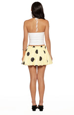Henrietta Yellow Polka Dot Bubble Hem Mini Skirt Image