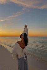 Holiday Cream Tie Up Knit Cardigan