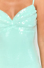 Honey Aqua Sequin Mini Dress