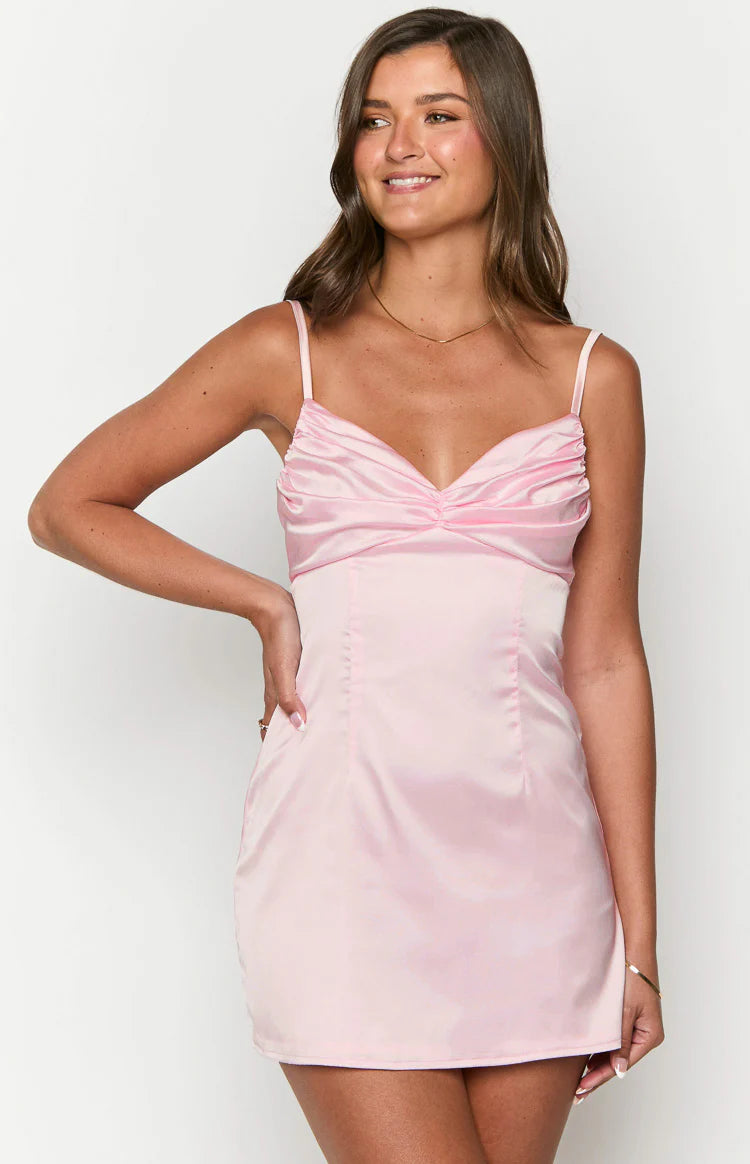 Honey Light Pink Mini Dress - US 6 | Beginning Boutique Exclusive Honey Light Pink Mini Dress - US 6 | Beginning Boutique Exclusive