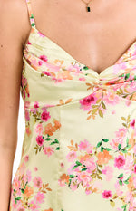 Honey Yellow Bloom Mini Dress