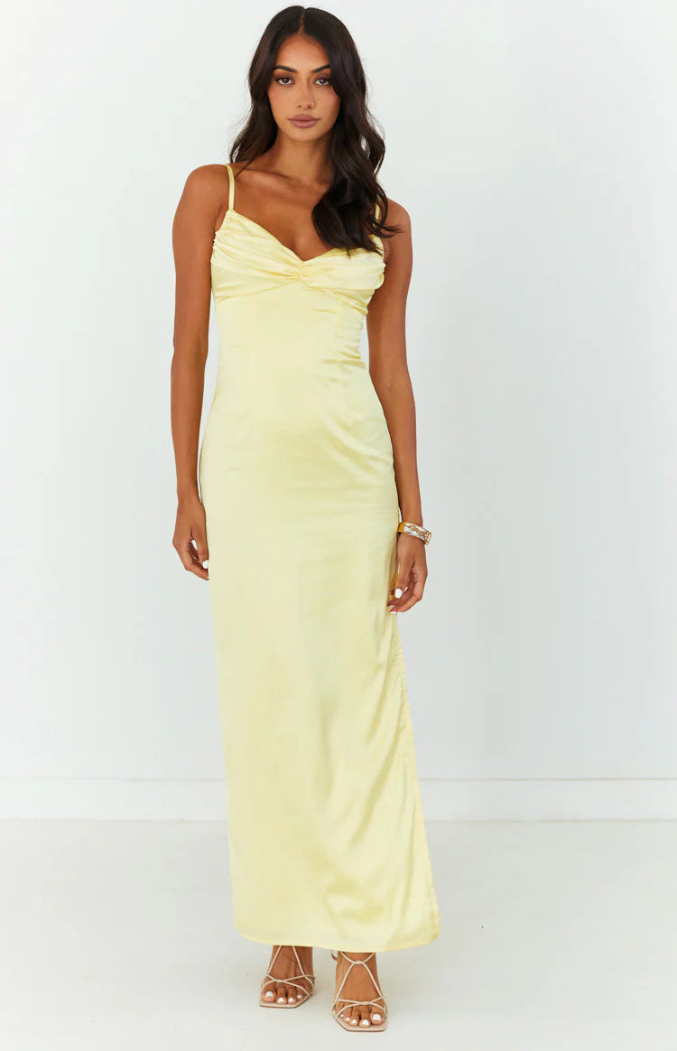 Honey Yellow Maxi Dress - US 6 | Beginning Boutique Exclusive Honey Yellow Maxi Dress - US 6 | Beginning Boutique Exclusive
