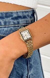 Horatia Gold Square Face Chain Watch (FREE over $150)