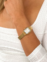 Horatia Gold Square Face Chain Watch