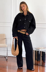 Hugo Black Oversized Denim Jacket