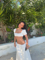 Hart White Broderie Trim Crop Top
