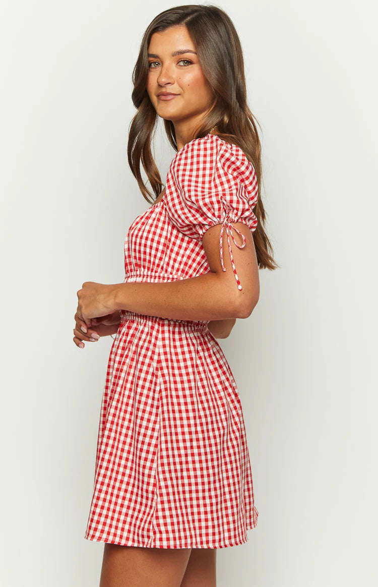 I'm Yours Red Gingham Mini Dress - US 8 | Beginning Boutique exclusive I'm Yours Red Gingham Mini Dress - US 8 | Beginning Boutique exclusive