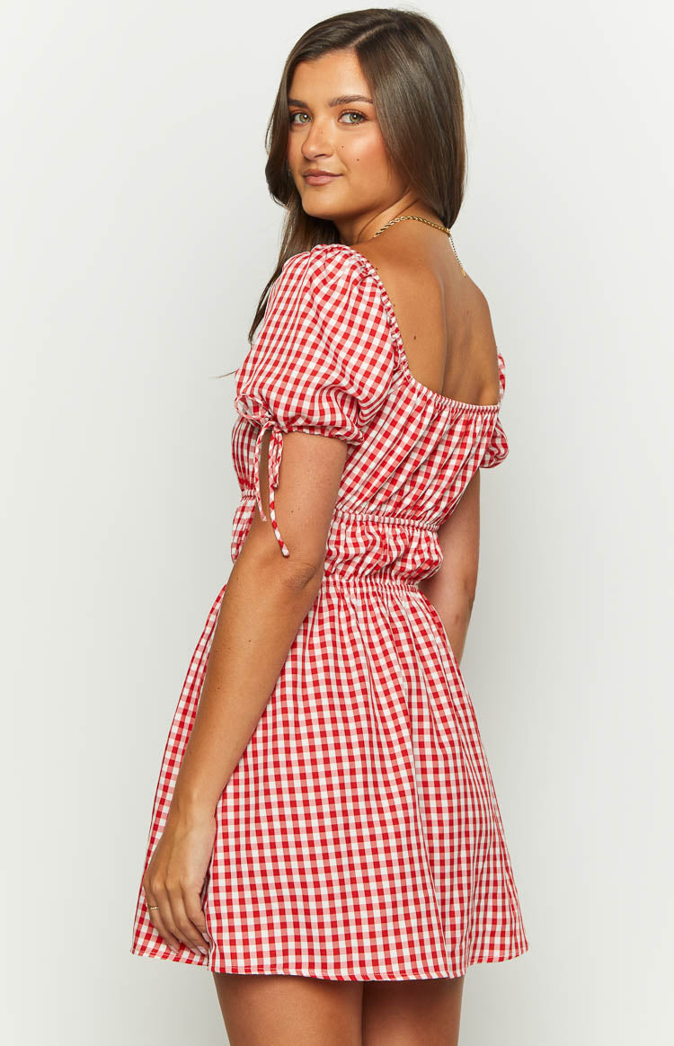 I'm Yours Red Gingham Mini Dress - US 8