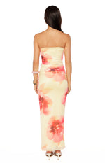 Imogen Yellow and Pink Floral Print Maxi Dress Image