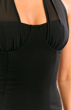 Impala Black Halter Mini Dress