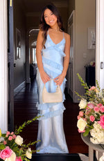 Inara Blue Ruffle Prom Dress Image