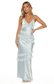Inara Blue Ruffle Prom Dress