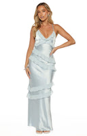 Inara Blue Ruffle Prom Dress