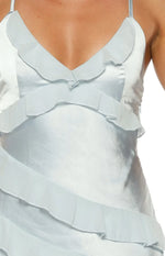 Inara Blue Ruffle Prom Dress