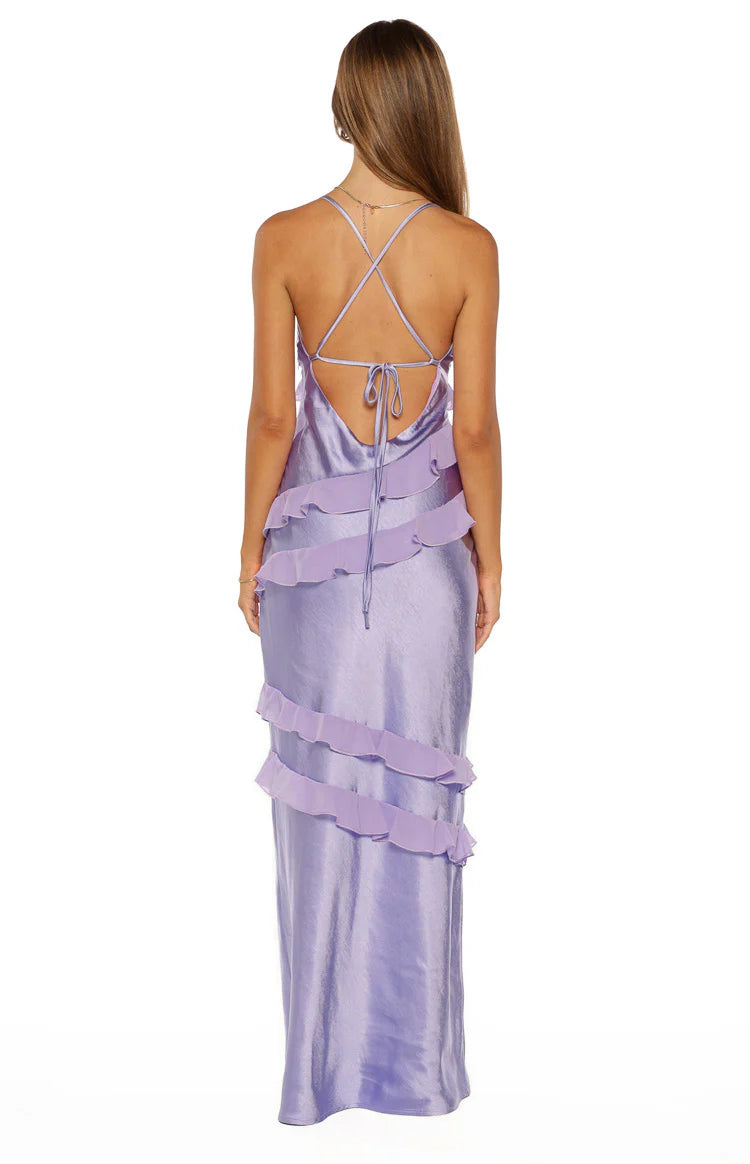 Inara Lilac Ruffle Maxi Dress | Beginning Boutique US Inara Lilac Ruffle Maxi Dress | Beginning Boutique US