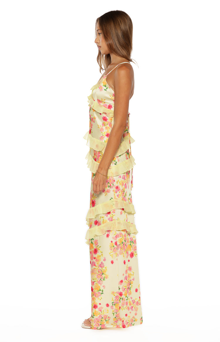 Inara Yellow Bloom Ruffle Maxi Dress - PRE ORDER Image