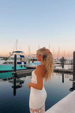 Indio White Crochet Maxi Skirt