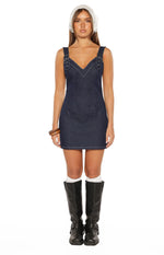 Ines Denim Buckle Detail Mini Dress Image