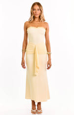 Isaiah Cream Strapless Mesh Maxi Dress Image