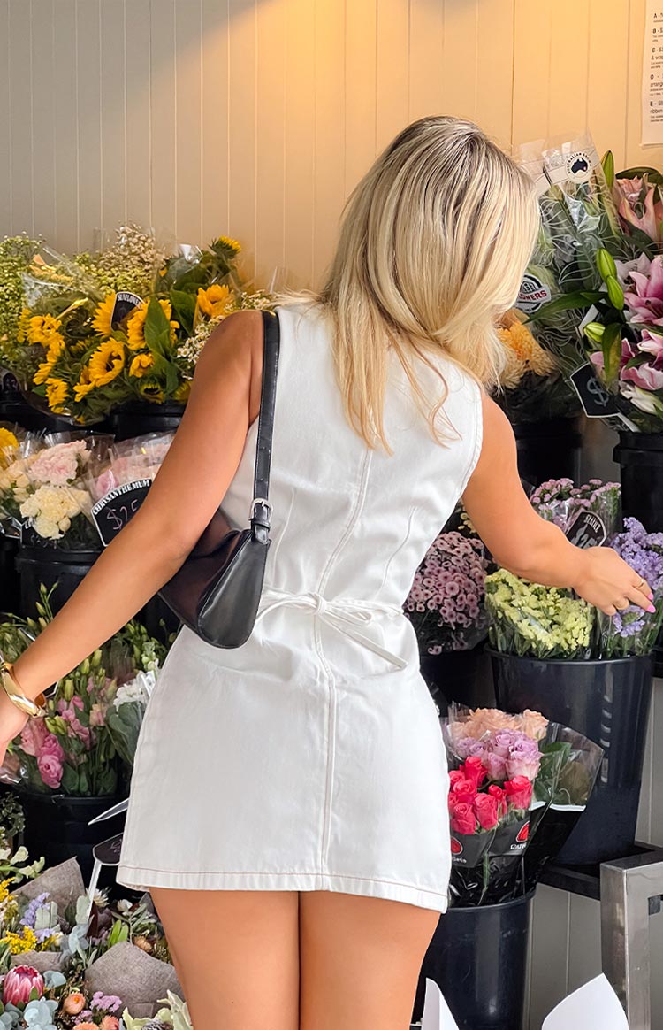 Isla White Wash Denim Mini Dress Image