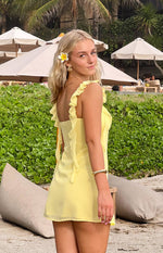 Joyce Yellow Chiffon Mini Dress