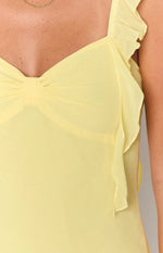 Joyce Yellow Chiffon Mini Dress