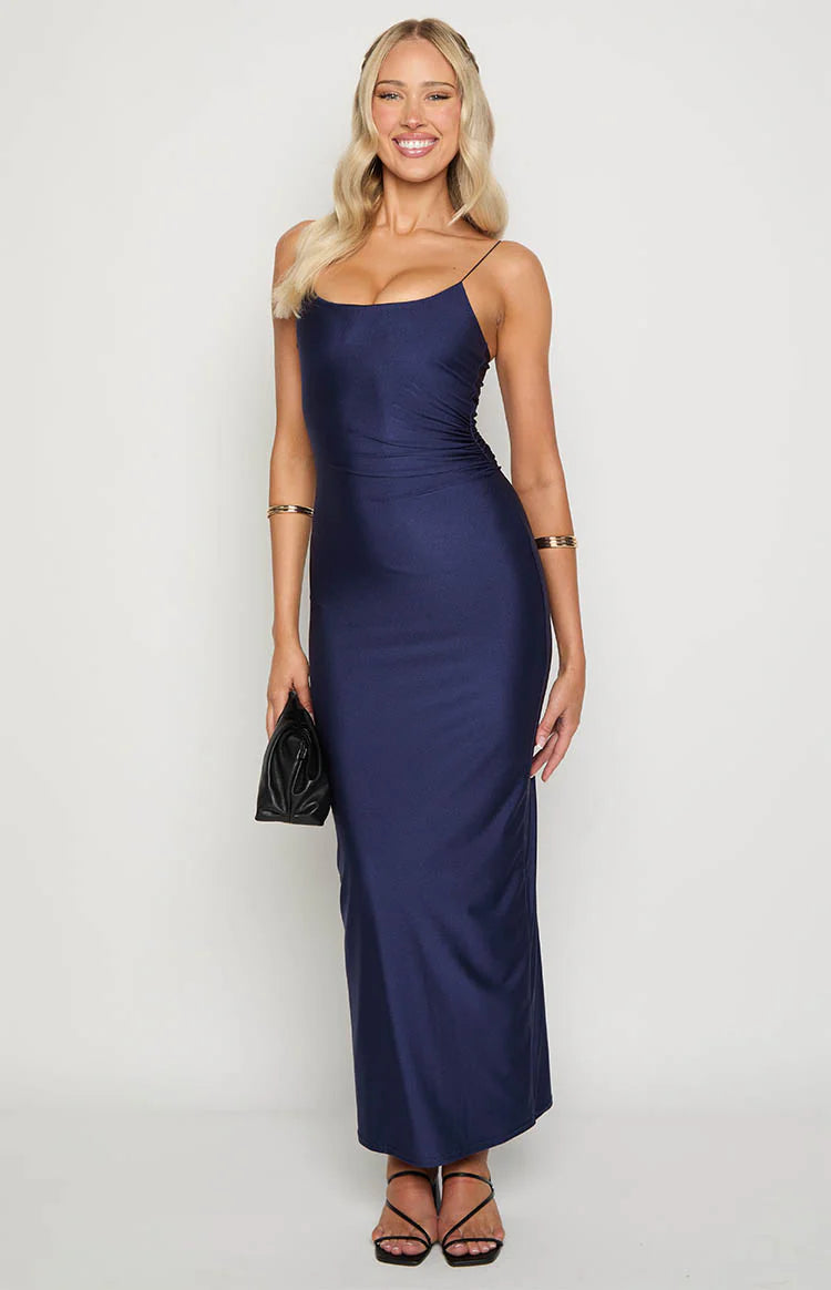 blue high neck prom dress Blue High Neck Tulle Long Prom Dress Blue Evening Dress US 16 / Blue main image 1