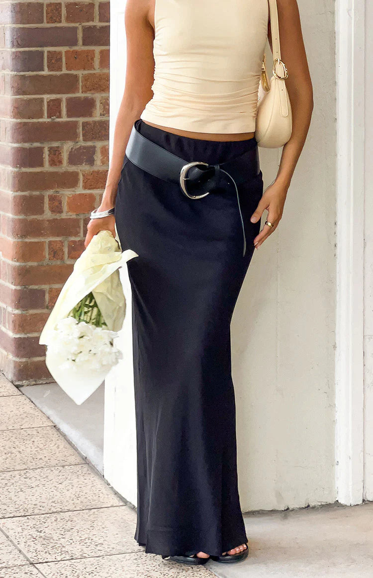 Jacqulin Black Maxi Skirt