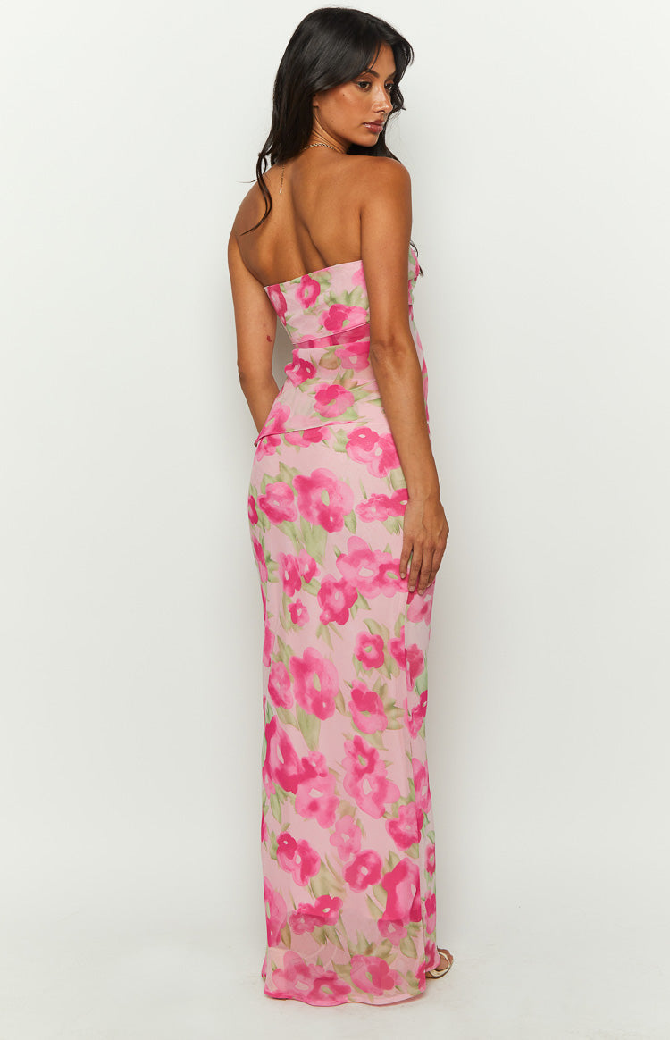 Jacqulin Pink Floral Print Maxi Skirt – Beginning Boutique US