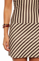 Jane Brown Stripe Halter Mini Dress
