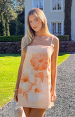 Jannie Orange Floral Mini Dress Image
