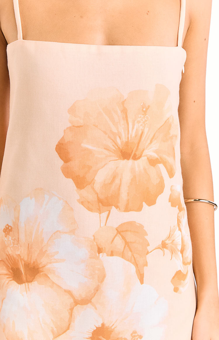 Jannie Orange Floral Mini Dress Image