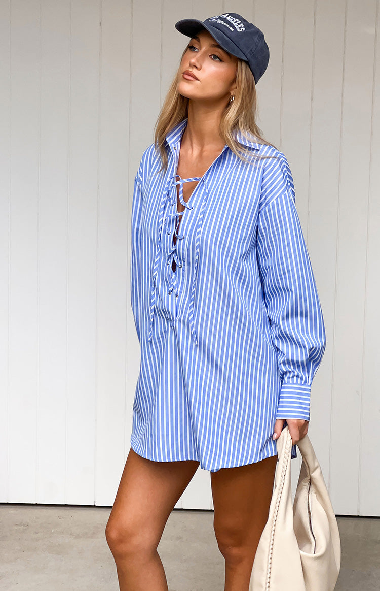 pinstripe blue dress Jasper Lace Up Shirt - US 10 12 months baby dress Mezlan Mens Black Designer Variant:MEDIUM and celebration.