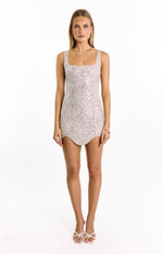 Jayda Silver Sequin Party Mini Dress Image