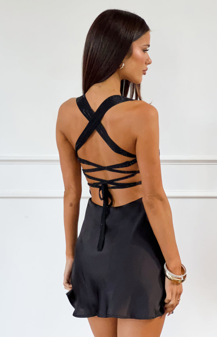 black crepe contrast chiffon mini dress Jazzy Rhinestone - US 2 crepe subtly contrasted by export15 Donna Morgan One Shoulder Size:XS-S / 2-4