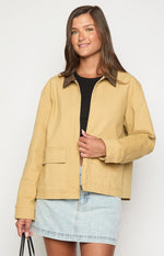 Jemma Cream Contrast Canvas Jacket Image