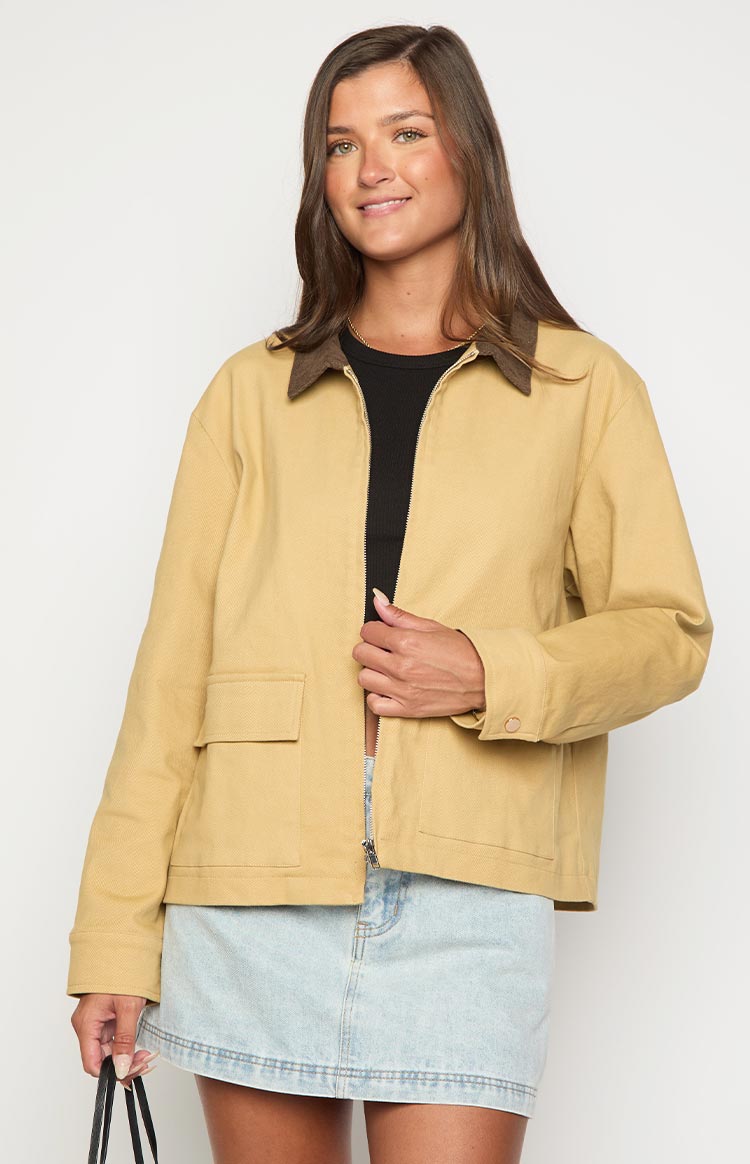 Jemma Cream Contrast Canvas Jacket Image