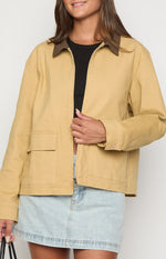 Jemma Cream Contrast Canvas Jacket Image