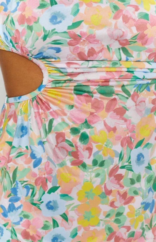 jenna cut out mini dress multi Beginning Boutique Women's Jenna Cut Out Floral Mini Dress Multi Size 4 NWT