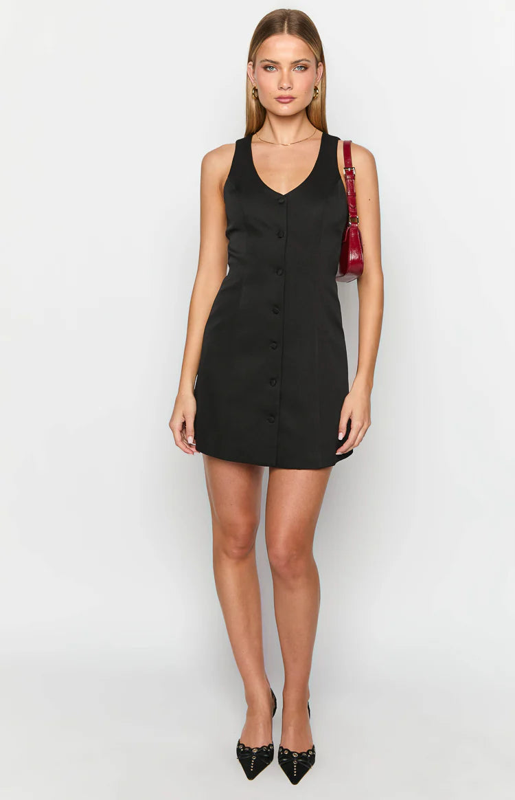 Jenny Black Mini Dress - US 10 | Beginning Boutique Exclusive Jenny Black Mini Dress - US 10 | Beginning Boutique Exclusive