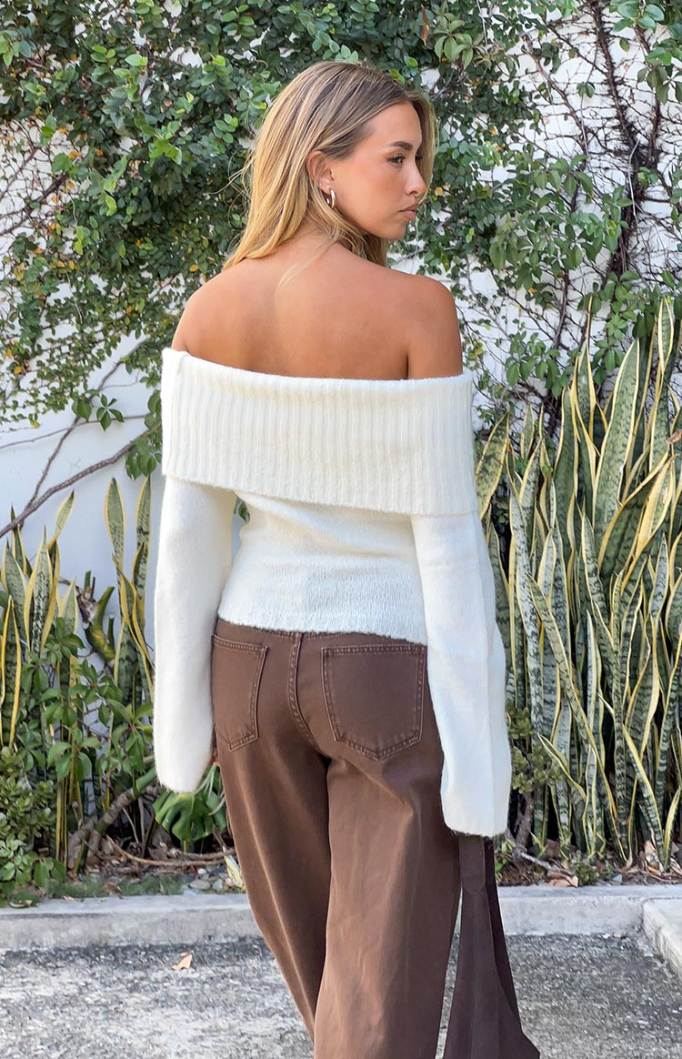 Joey Cream Off Shoulder Sweater | Beginning Boutique US