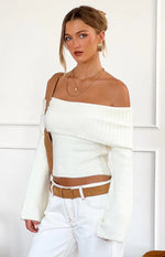 Joey Cream Off Shoulder Sweater