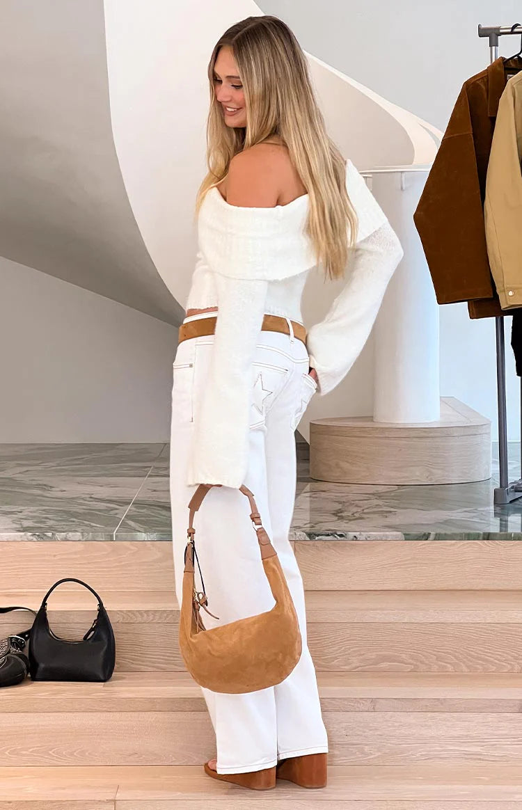 Joey Cream Off Shoulder Sweater