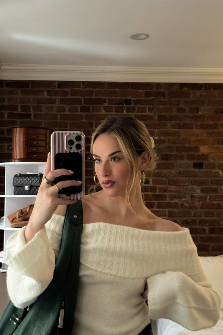 Joey Cream Off Shoulder Sweater | Beginning Boutique US